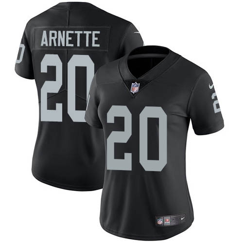 Nike Raiders #20 Damon Arnette Black Team Color Women's Stitched NFL Vapor Untouchable Limited Jersey